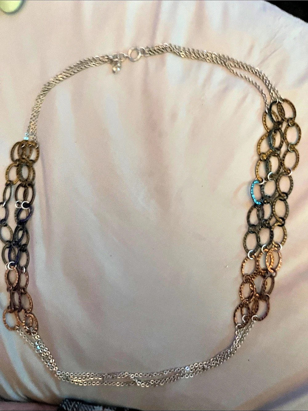 Multi-Tone Link Statement Necklace